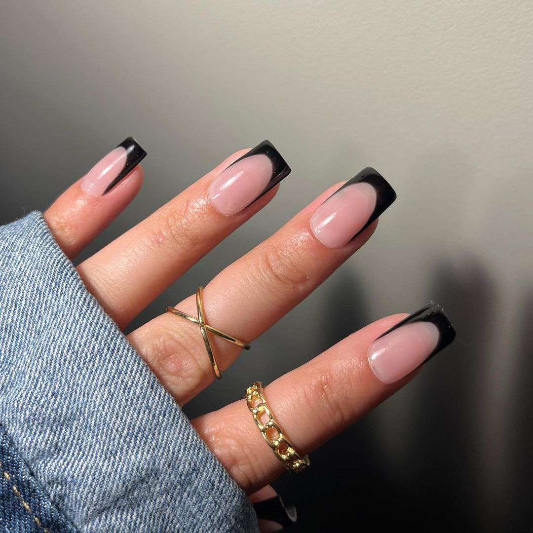 Stylish and Trendy Black French Tip Nails: A Timeless Classic with a Modern Twist - 6